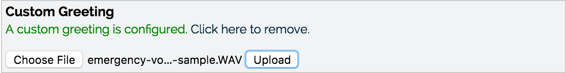 Upload a custom voicemail greeting