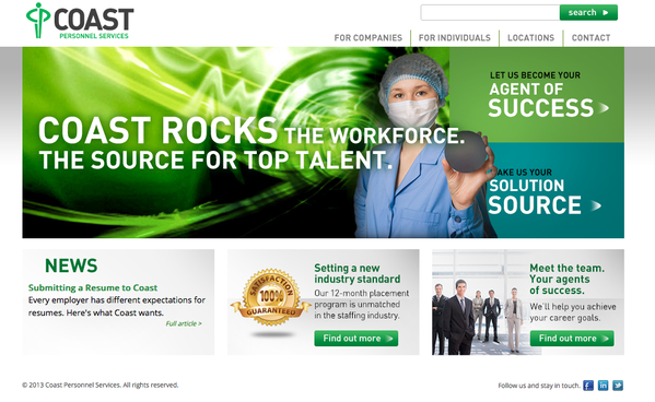 Coast Personnel Services website