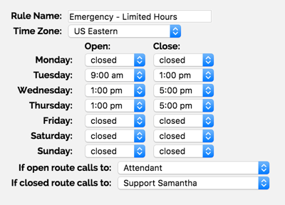 Emergency business hour rules